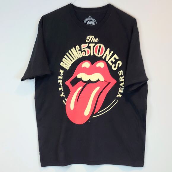 Rolling Stones 50 Year Tour 2013 Black Short Sleeve XXL Men's Graphic T Shirt - Picture 1 of 2